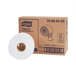 Higiénico Jumbo Mini Tork, Caja C/12 bobinas de 200 Mts C/U