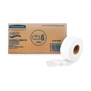 Higiénico Jumbo Jr. Pétalo, Caja con 6 Boninas de 250 Mts C/U