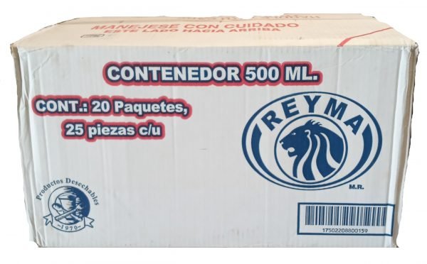 CAJA CONTENEDOR PLASTICO 1/2 LT 20/25 PZS